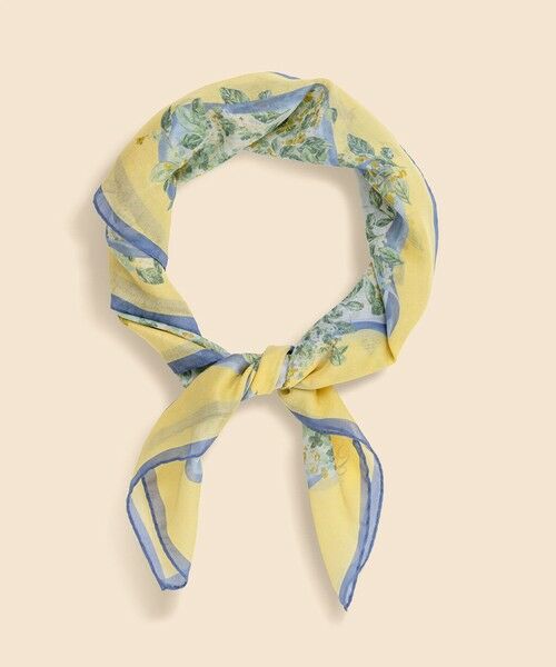 Brooks Brothers / ブルックス ブラザーズ バンダナ・スカーフ | シルク　フローラルプリント　スカーフ（イエロー）