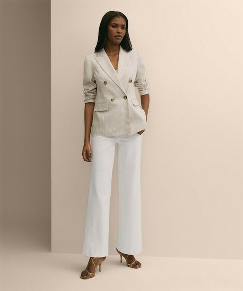 Brooks Brothers / ブルックス ブラザーズ テーラードジャケット | リネンブレンド　ダブル４ボタン　ピークトラペル　ジャケット | 詳細1