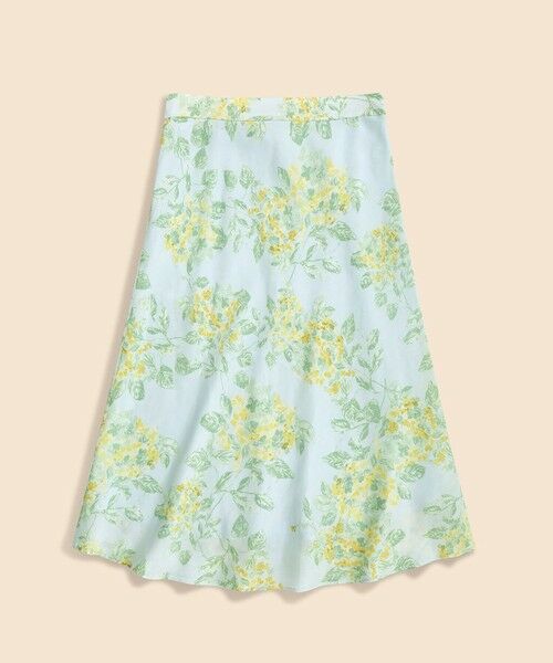 Brooks Brothers / ブルックス ブラザーズ ミニ・ひざ丈スカート | ビスコース／リネン　フローラルプリント　ベルテッド　マーメイドライン　ミディスカート | 詳細1
