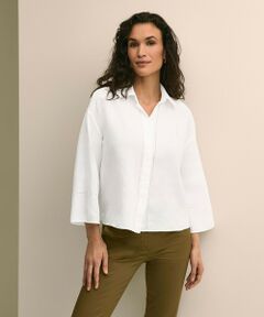 Brooks Brothers / ブルックス ブラザーズ シャツ・ブラウス | アイリッシュリネン　リラックスフィット　ワイドスリーブ　クロップドシャツ