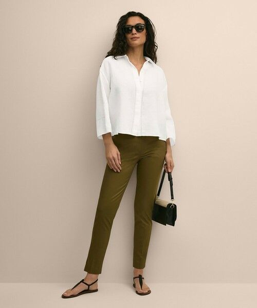 Brooks Brothers / ブルックス ブラザーズ シャツ・ブラウス | アイリッシュリネン　リラックスフィット　ワイドスリーブ　クロップドシャツ | 詳細1