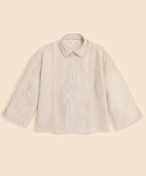 Brooks Brothers / ブルックス ブラザーズ シャツ・ブラウス | アイリッシュリネン　リラックスフィット　ワイドスリーブ　クロップドシャツ（ベージュ）