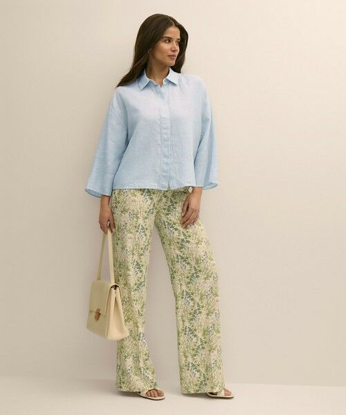 Brooks Brothers / ブルックス ブラザーズ シャツ・ブラウス | アイリッシュリネン　リラックスフィット　ワイドスリーブ　クロップドシャツ | 詳細1