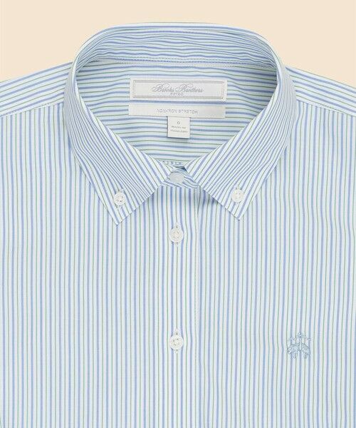 Brooks Brothers / ブルックス ブラザーズ シャツ・ブラウス | ストレッチコットン　GFロゴ　ショートスリーブ　ストライプシャツ　Fitted Fit | 詳細1