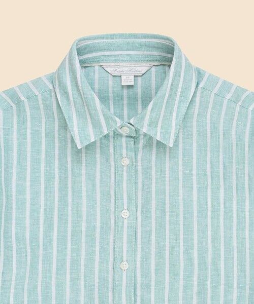 Brooks Brothers / ブルックス ブラザーズ シャツ・ブラウス | リネン　ストライプ　リラックスフィット　フレンチスリーブ　シャツ | 詳細1