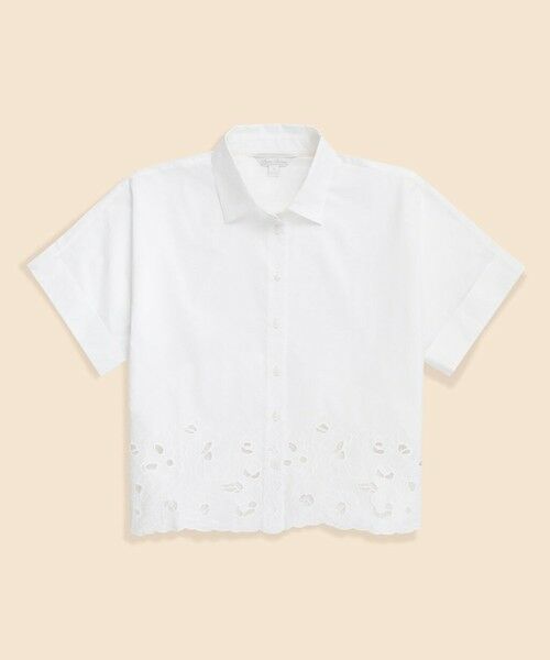 Brooks Brothers / ブルックス ブラザーズ シャツ・ブラウス | コットンサテン　アイレット　クロップドブラウス（ホワイト）