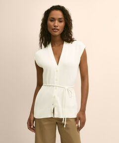 Brooks Brothers / ブルックス ブラザーズ ニット・セーター | スーピマコットン　リラックスフィット　ベルテッド　ボタンフロントベスト