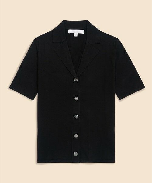 Brooks Brothers / ブルックス ブラザーズ ニット・セーター | シルク／コットン　ショートスリーブ　オープンカラー　カーディガン（ブラック）