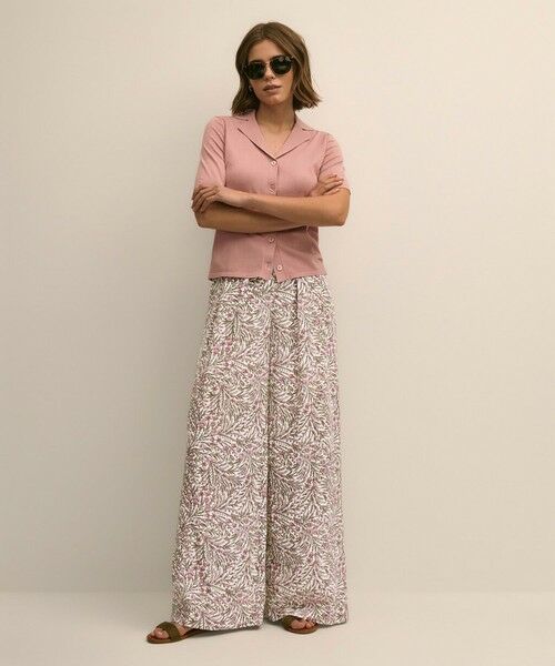 Brooks Brothers / ブルックス ブラザーズ その他パンツ | シルク　ボタニカルプリント　ワイドレッグ　プリーテッドパンツ | 詳細1