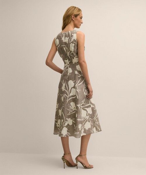 Brooks Brothers / ブルックス ブラザーズ ロング・マキシ丈ワンピース | リネン／ポリエステル　フローラルプリント　Vネック　ノースリーブドレス | 詳細2