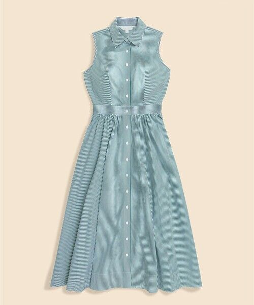 Brooks Brothers / ブルックス ブラザーズ ロング・マキシ丈ワンピース | コットンポプリン　ストライプ　ノースリーブ　シャツドレス | 詳細1