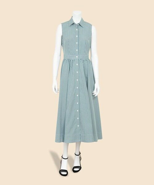 Brooks Brothers / ブルックス ブラザーズ ロング・マキシ丈ワンピース | コットンポプリン　ストライプ　ノースリーブ　シャツドレス | 詳細2
