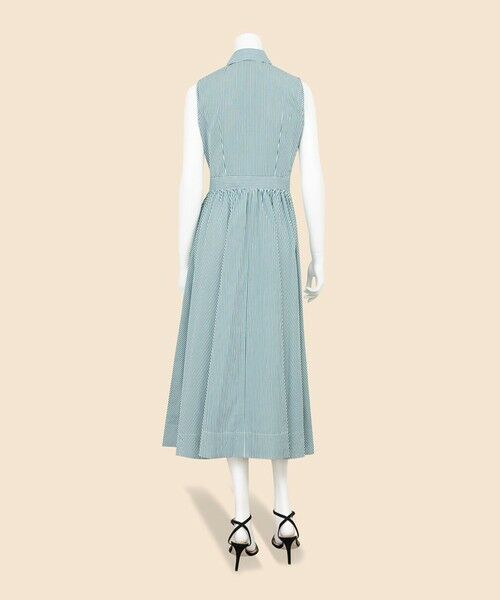 Brooks Brothers / ブルックス ブラザーズ ロング・マキシ丈ワンピース | コットンポプリン　ストライプ　ノースリーブ　シャツドレス | 詳細3