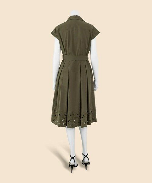 Brooks Brothers / ブルックス ブラザーズ ロング・マキシ丈ワンピース | コットンサテン　アイレット　スパゴカラー　シャツワンピース | 詳細2