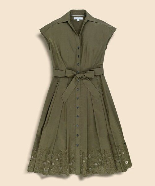 Brooks Brothers / ブルックス ブラザーズ ロング・マキシ丈ワンピース | コットンサテン　アイレット　スパゴカラー　シャツワンピース | 詳細3