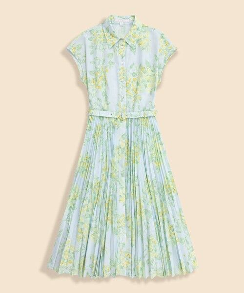 Brooks Brothers / ブルックス ブラザーズ ロング・マキシ丈ワンピース | ポリエステル　フローラルプリント　プリーツ　シャツドレス | 詳細4