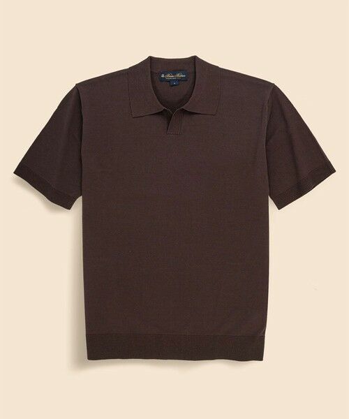 Brooks Brothers / ブルックス ブラザーズ ニット・セーター | ギマコットン ジョニーカラー ポロセーター(ブラウン)