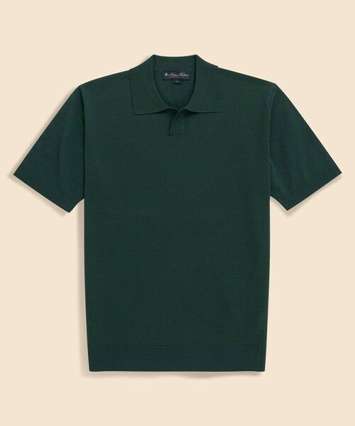 Brooks Brothers / ブルックス ブラザーズ ニット・セーター | ギマコットン ジョニーカラー ポロセーター(グリーン)