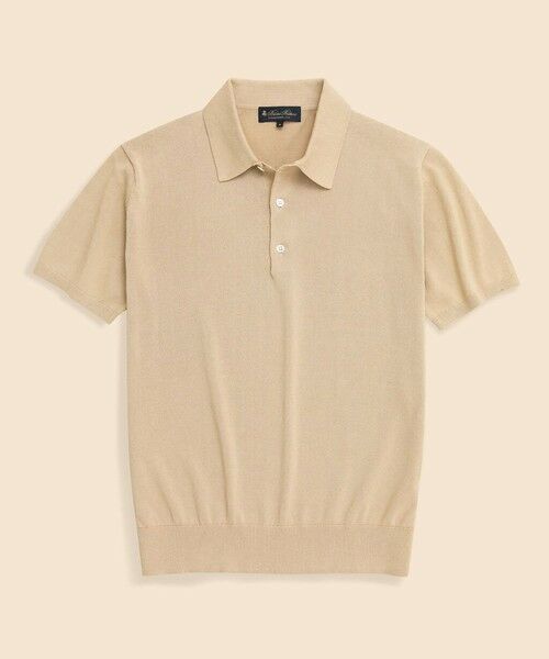 Brooks Brothers / ブルックス ブラザーズ ポロシャツ | ペーパーヤーン/ポリエステル ジョニーカラー ポロセーター(ベージュ)