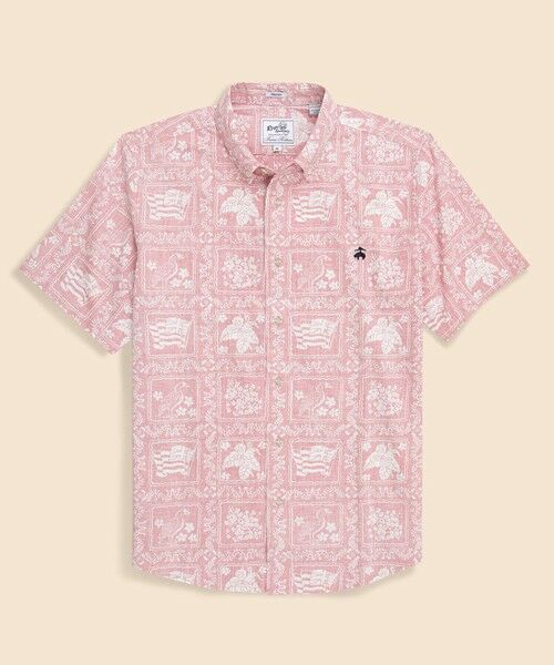 Brooks Brothers / ブルックス ブラザーズ シャツ・ブラウス | Brooks Brothers×Reyn Spooner　コットン／ポリエステル　ボタンダウン　アロハシャツ（レッド）