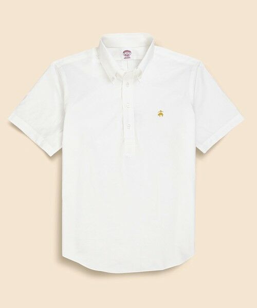 Brooks Brothers / ブルックス ブラザーズ シャツ・ブラウス | コットンボイル　GFロゴ　ショートスリーブ　プルオーバーシアーシャツ（ホワイト）