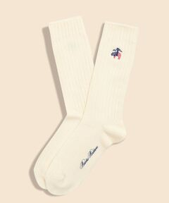 Brooks Brothers / ブルックス ブラザーズ ソックス | 【アメリカ建国250th記念】 コットンブレンド　星条旗GFロゴ　クルーソックス