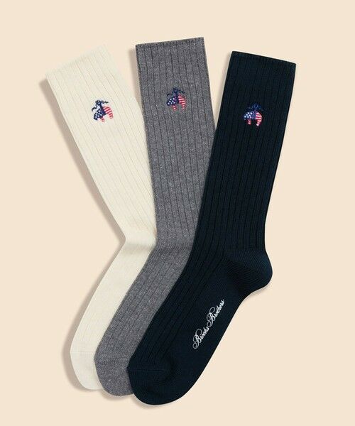 Brooks Brothers / ブルックス ブラザーズ ソックス | 【アメリカ建国250th記念】 コットンブレンド　星条旗GFロゴ　クルーソックス | 詳細4