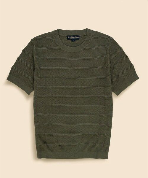 Brooks Brothers / ブルックス ブラザーズ ニット・セーター | リヨセルブレンド テキスチャード ショートスリーブ クルーネックセーター(カーキ)