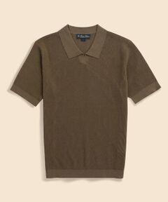 Brooks Brothers / ブルックス ブラザーズ ニット・セーター | コットン／ナイロン　ショートスリーブ　ジョニーカラー　サマーセーター