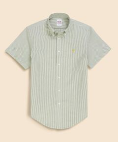 Brooks Brothers / ブルックス ブラザーズ シャツ・ブラウス | コットン／ペーパーヤーン　GFロゴ　ストライプ　ショートスリーブ　カジュアルシャツ　Traditional Fit