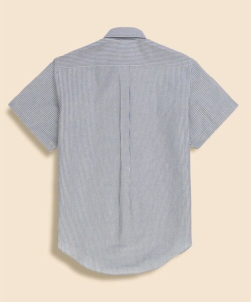 Brooks Brothers / ブルックス ブラザーズ シャツ・ブラウス | コットン/ペーパーヤーン GFロゴ ストライプ ショートスリーブ カジュアルシャツ Traditional Fit | 詳細1