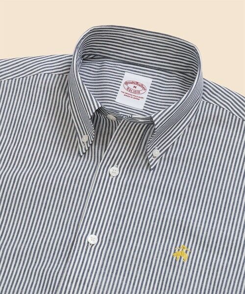 Brooks Brothers / ブルックス ブラザーズ シャツ・ブラウス | コットン/ペーパーヤーン GFロゴ ストライプ ショートスリーブ カジュアルシャツ Traditional Fit | 詳細2