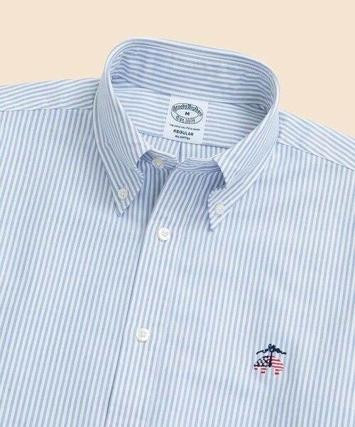 Brooks Brothers / ブルックス ブラザーズ シャツ・ブラウス | 【アメリカ建国250th記念】オックスフォード 星条旗GFロゴ キャンディストライプ ポロカラーシャツ Regular Fit | 詳細2