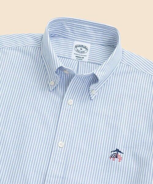Brooks Brothers / ブルックス ブラザーズ シャツ・ブラウス | 【アメリカ建国250th記念】 ◆オンラインストア限定◆ オックスフォード 星条旗GF キャンディストライプ ショートスリーブ ポロカラーシャツ Regular Fit | 詳細2