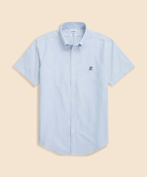 Brooks Brothers / ブルックス ブラザーズ シャツ・ブラウス | 【アメリカ建国250th記念】 ◆オンラインストア限定◆ オックスフォード 星条旗GF キャンディストライプ ショートスリーブ ポロカラーシャツ Regular Fit(ホワイト×ブルー)