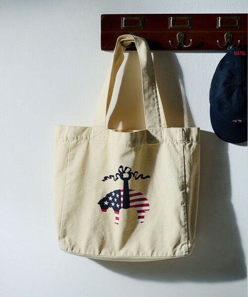 Brooks Brothers / ブルックス ブラザーズ トートバッグ | 【アメリカ建国250th記念】 コットンキャンバス　星条旗GFロゴプリント　トートバッグ（アイボリー）