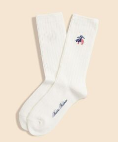 Brooks Brothers / ブルックス ブラザーズ ソックス | 【アメリカ建国250th記念】 コットンブレンド　星条旗GFロゴ　クルーソックス ＜ウィメンズ＞