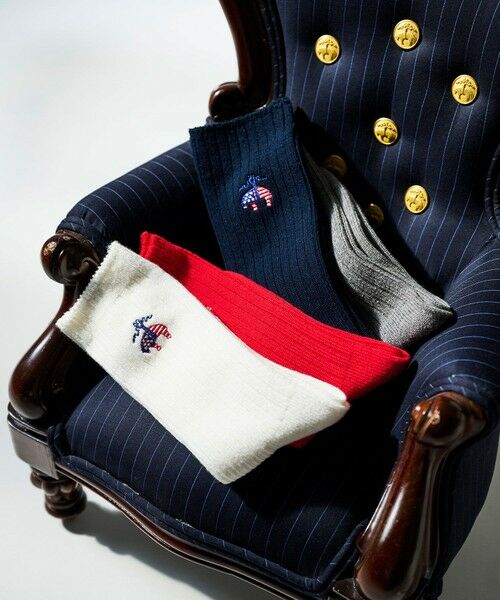 Brooks Brothers / ブルックス ブラザーズ ソックス | 【アメリカ建国250th記念】 コットンブレンド　星条旗GFロゴ　クルーソックス ＜ウィメンズ＞ | 詳細2