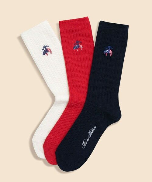 Brooks Brothers / ブルックス ブラザーズ ソックス | 【アメリカ建国250th記念】 コットンブレンド　星条旗GFロゴ　クルーソックス ＜ウィメンズ＞ | 詳細5