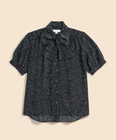 Brooks Brothers / ブルックス ブラザーズ シャツ・ブラウス | ポリエステル　BBロゴ　アソートドットプリント　シアー　ボウブラウス