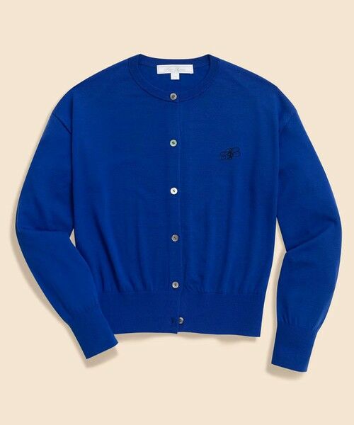 Brooks Brothers / ブルックス ブラザーズ カーディガン・ボレロ | 【Double B Collection】 キュプラ/ナイロン BBロゴ カーディガン(ブルー)