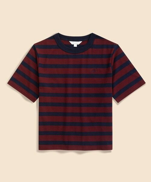 Brooks Brothers / ブルックス ブラザーズ Tシャツ | 【Double B Collection】 コットン BBロゴ マリナーストライプ ヘビーウェイトTシャツ(ネイビー)
