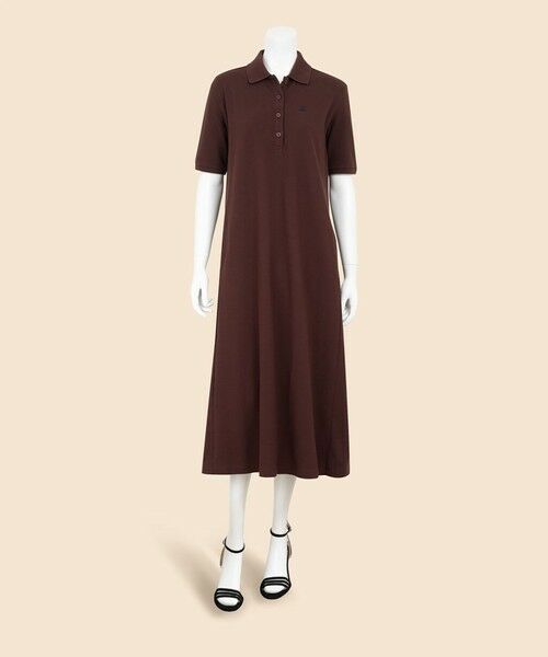 Brooks Brothers / ブルックス ブラザーズ ロング・マキシ丈ワンピース | コットンピケ GFロゴ リラックスフィット ハーフスリーブ ポロシャツワンピース | 詳細8