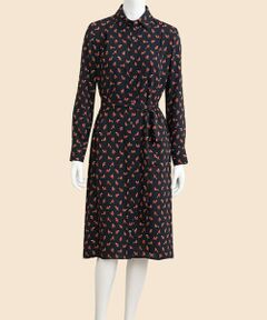 Brooks Brothers / ブルックス ブラザーズ ロング・マキシ丈ワンピース | ポリエステル　スクワラルプリント　ソフトシャツワンピース