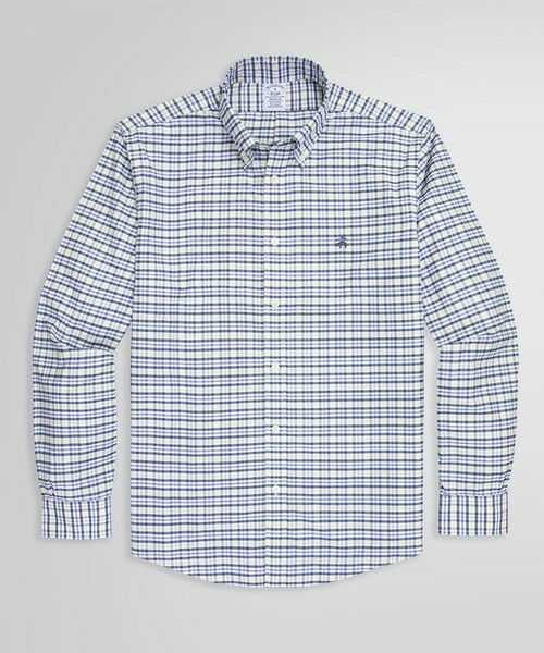 Brooks Brothers / ブルックス ブラザーズ シャツ・ブラウス | ストレッチオックスフォード GFロゴ チェック カジュアルシャツ Regular Fit（ホワイト×ネイビー）