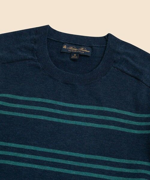 Brooks Brothers / ブルックス ブラザーズ ニット・セーター | スーピマコットン　トリプルストライプ　サドルショルダー　クルーネックセーター | 詳細2