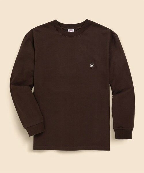Brooks Brothers / ブルックス ブラザーズ Tシャツ | USAコットンジャージー GFロゴ ロングスリーブ Tシャツ(ブラウン)