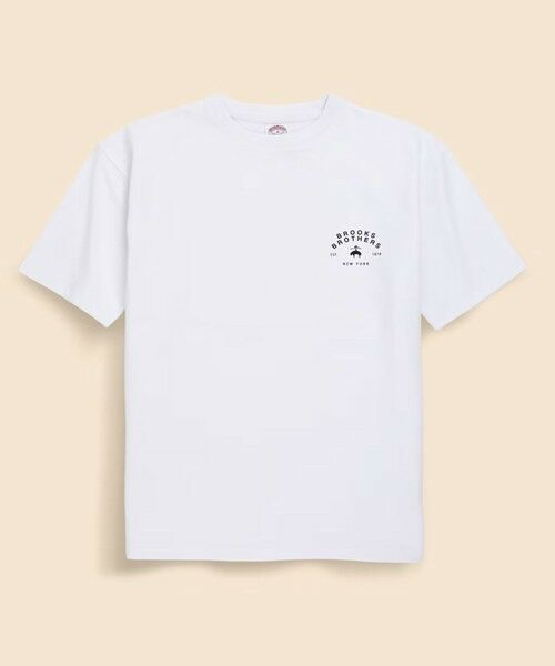 Brooks Brothers / ブルックス ブラザーズ Tシャツ | USAコットンジャージー ヘビーウェイト グラフィックロゴ Tシャツ(ホワイト)