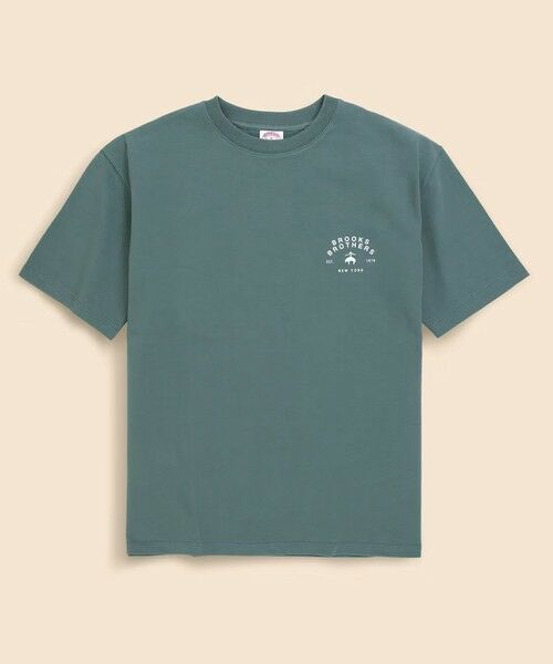 Brooks Brothers / ブルックス ブラザーズ Tシャツ | USAコットンジャージー ヘビーウェイト グラフィックロゴ Tシャツ(モスグリーン)