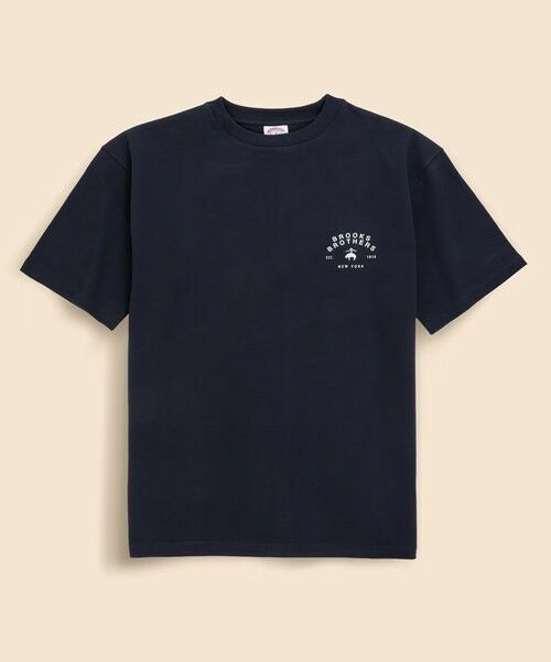 Brooks Brothers / ブルックス ブラザーズ Tシャツ | USAコットンジャージー ヘビーウェイト グラフィックロゴ Tシャツ(ネイビー)